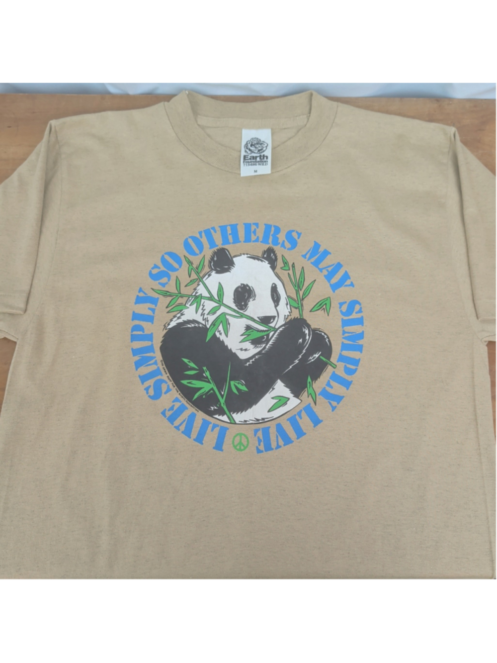 90's USA Made Deadstock Panda Earth Foundation Shirt Medium